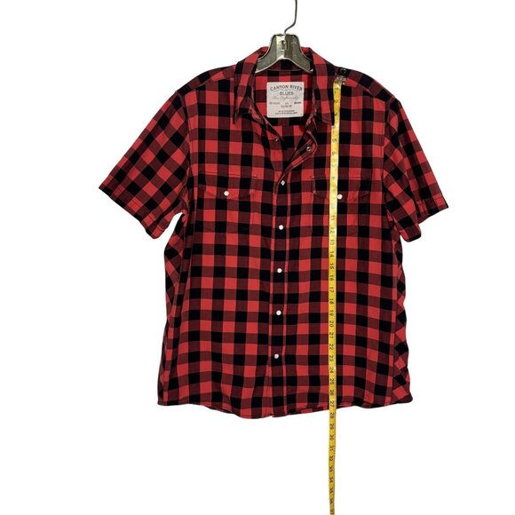 Vintage Canyon River Blues Red & Black Plaid Short Sleeve Button-Down Shirt Sz L - Picture 5 of 7